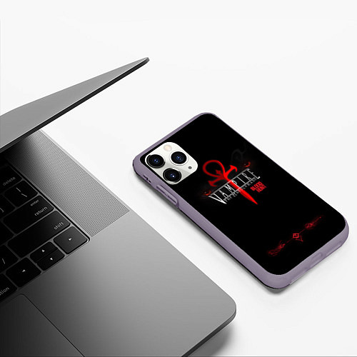 Чехол iPhone 11 Pro матовый BloodHunt / 3D-Серый – фото 3