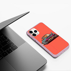 Чехол iPhone 11 Pro матовый Cyber car, цвет: 3D-розовый — фото 2