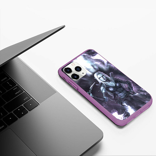 Чехол iPhone 11 Pro матовый Vampire Bloodhunt спина / 3D-Фиолетовый – фото 3