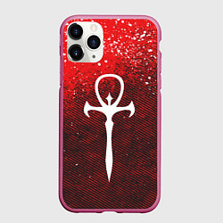 Чехол iPhone 11 Pro матовый The Masquerade Bloodhunt Emblem, цвет: 3D-малиновый