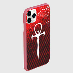 Чехол iPhone 11 Pro матовый The Masquerade Bloodhunt Emblem, цвет: 3D-малиновый — фото 2