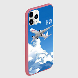Чехол iPhone 11 Pro матовый Самолет Ту-214, цвет: 3D-малиновый — фото 2