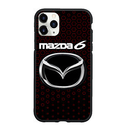 Чехол iPhone 11 Pro матовый MAZDA 6 - Соты, цвет: 3D-черный