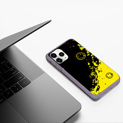 Чехол iPhone 11 Pro матовый Nirvana смайл, цвет: 3D-серый — фото 2