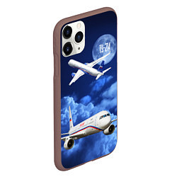 Чехол iPhone 11 Pro матовый Пассажирский самолет Ту-214, цвет: 3D-коричневый — фото 2