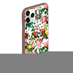 Чехол iPhone 11 Pro матовый Узор из летних роз Summer Roses Pattern, цвет: 3D-коричневый — фото 2