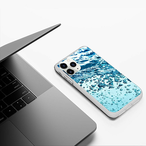 Чехол iPhone 11 Pro матовый Wave Pacific ocean / 3D-Белый – фото 3