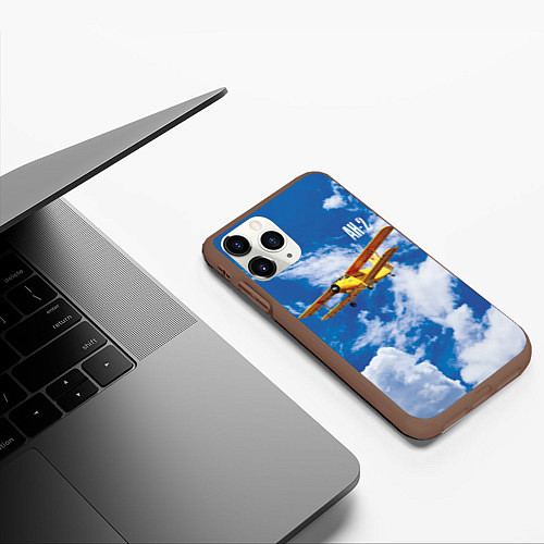 Чехол iPhone 11 Pro матовый Гражданский самолет Ан-2 / 3D-Коричневый – фото 3
