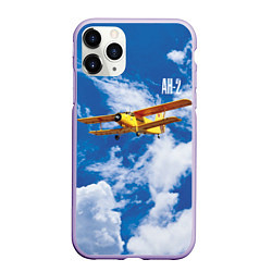 Чехол iPhone 11 Pro матовый Гражданский самолет Ан-2, цвет: 3D-светло-сиреневый