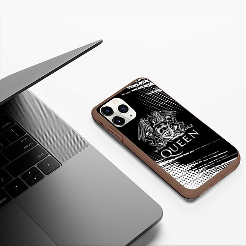Чехол iPhone 11 Pro матовый Queen герб квин / 3D-Коричневый – фото 3