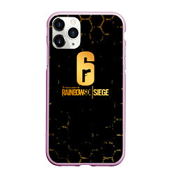 Чехол iPhone 11 Pro матовый Rainbow six siege соты, цвет: 3D-розовый