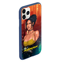 Чехол iPhone 11 Pro матовый Панам рисунок Cyberpunk 2077, цвет: 3D-тёмно-синий — фото 2