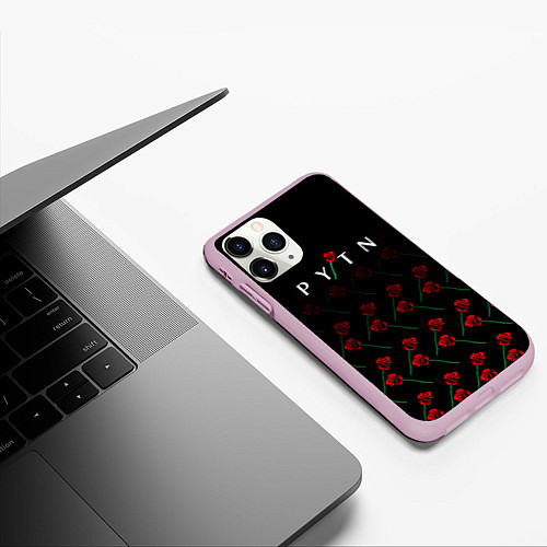 Чехол iPhone 11 Pro матовый Payton Moormeie pattern rose / 3D-Розовый – фото 3