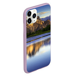 Чехол iPhone 11 Pro матовый Горы mountains, цвет: 3D-сиреневый — фото 2