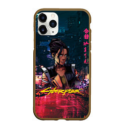 Чехол iPhone 11 Pro матовый Панам Cyberpunk2077, цвет: 3D-коричневый