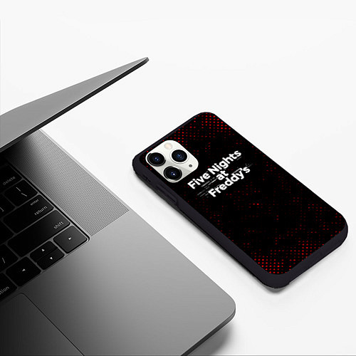 Чехол iPhone 11 Pro матовый ФНАФ - Гранж / 3D-Черный – фото 3