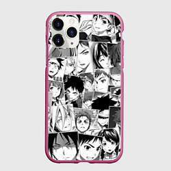 Чехол iPhone 11 Pro матовый Повар боец Сома pattern, цвет: 3D-малиновый