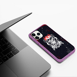 Чехол iPhone 11 Pro матовый SLAYER СЛЭЙЕР ЧЕРЕП БРЫЗГИ, цвет: 3D-фиолетовый — фото 2