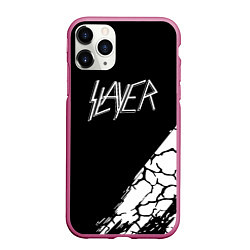 Чехол iPhone 11 Pro матовый Slayer Трещины, цвет: 3D-малиновый