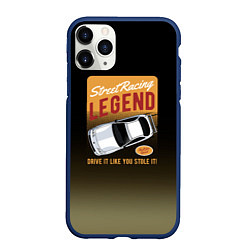 Чехол iPhone 11 Pro матовый Legend Car, цвет: 3D-тёмно-синий