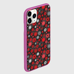 Чехол iPhone 11 Pro матовый Остатки вируса, цвет: 3D-фиолетовый — фото 2