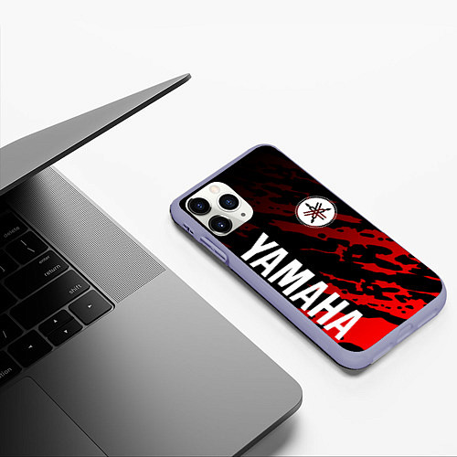 Чехол iPhone 11 Pro матовый Yamaha - Красные пятна / 3D-Светло-сиреневый – фото 3