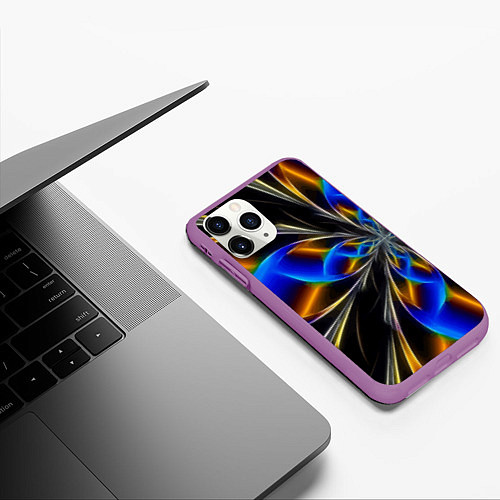 Чехол iPhone 11 Pro матовый Neon vanguard pattern Fashion 2023 / 3D-Фиолетовый – фото 3