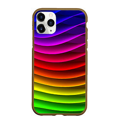 Чехол iPhone 11 Pro матовый Color line neon pattern Abstraction Summer 2023, цвет: 3D-коричневый