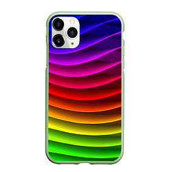 Чехол iPhone 11 Pro матовый Color line neon pattern Abstraction Summer 2023, цвет: 3D-салатовый