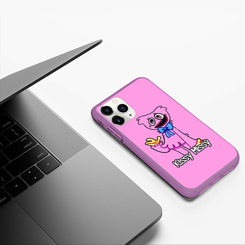 Чехол iPhone 11 Pro матовый POPPY PLAYTIME - КИССИ МИССИ МАШЕТ РУКОЙ / 3D-Фиолетовый – фото 3