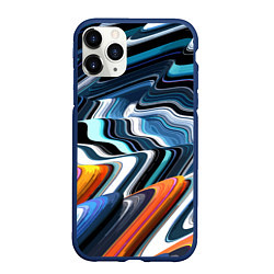 Чехол iPhone 11 Pro матовый Abstraction expressive pattern, цвет: 3D-тёмно-синий