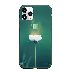 Чехол iPhone 11 Pro матовый Природа - цветок, цвет: 3D-темно-зеленый