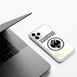 Чехол iPhone 11 Pro матовый RUSSIAN EMPIRE - ГЕРБ - Гранж FS, цвет: 3D-белый — фото 2