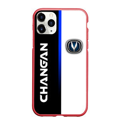 Чехол iPhone 11 Pro матовый ЧАНГАН CHANGAN СИНЯЯ ЛИНИЯ, цвет: 3D-красный