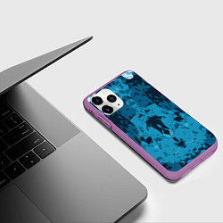 Чехол iPhone 11 Pro матовый Абстрактный графический узор Abstraction, цвет: 3D-фиолетовый — фото 2