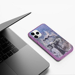 Чехол iPhone 11 Pro матовый The Beatles Легендарная Ливерпульская четвёрка, цвет: 3D-фиолетовый — фото 2