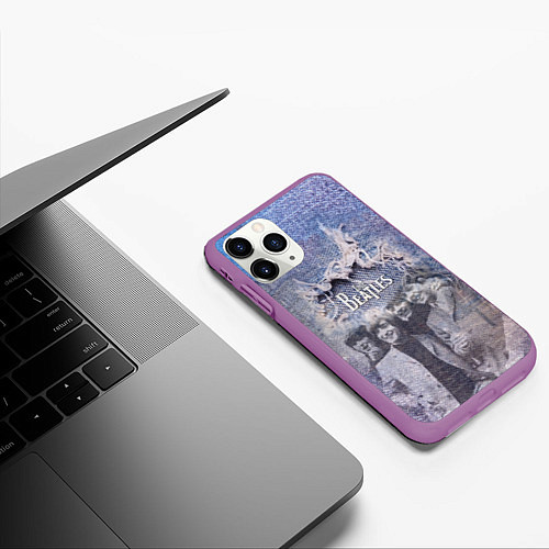 Чехол iPhone 11 Pro матовый The Beatles Легендарная Ливерпульская четвёрка / 3D-Фиолетовый – фото 3