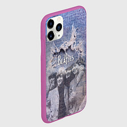 Чехол iPhone 11 Pro матовый The Beatles Легендарная Ливерпульская четвёрка, цвет: 3D-фиолетовый — фото 2