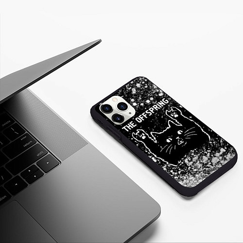 Чехол iPhone 11 Pro матовый The Offspring Rock Cat / 3D-Черный – фото 3