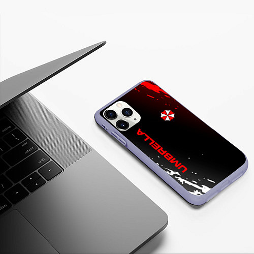 Чехол iPhone 11 Pro матовый Resident evil амбрелла / 3D-Светло-сиреневый – фото 3