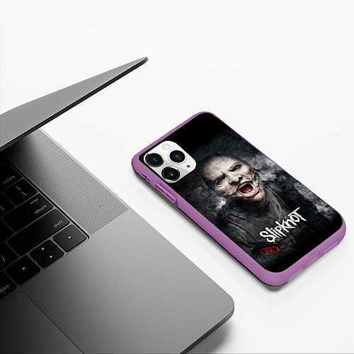 Чехол iPhone 11 Pro матовый Slipknot - The Gray Chapter - Corey Taylor / 3D-Фиолетовый – фото 3