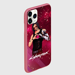 Чехол iPhone 11 Pro матовый Love Johnny, цвет: 3D-малиновый — фото 2