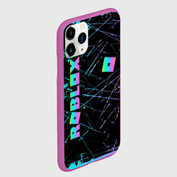 Чехол iPhone 11 Pro матовый ROBLOX неоновый логотип, цвет: 3D-фиолетовый — фото 2