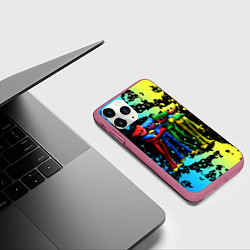 Чехол iPhone 11 Pro матовый POPPY PLAYTIME Mini Huggies, цвет: 3D-малиновый — фото 2