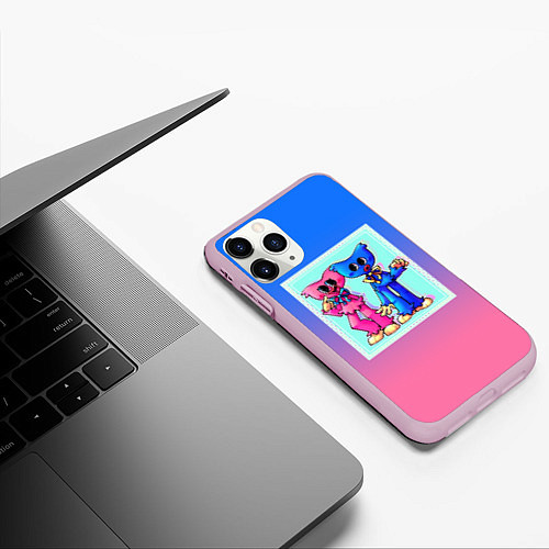 Чехол iPhone 11 Pro матовый Хагги Вагги и Кисси Мисси / 3D-Розовый – фото 3