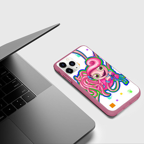 Чехол iPhone 11 Pro матовый Мама длинные ноги / 3D-Малиновый – фото 3