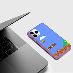Чехол iPhone 11 Pro матовый Марио дизайн, цвет: 3D-фиолетовый — фото 2