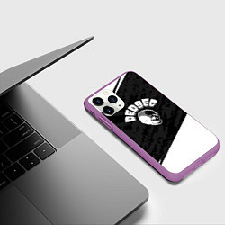Чехол iPhone 11 Pro матовый Watch Dogs 2 череп, цвет: 3D-фиолетовый — фото 2