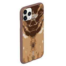 Чехол iPhone 11 Pro матовый Абстрактный, графический узор коричневого цвета, цвет: 3D-коричневый — фото 2