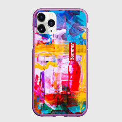 Чехол iPhone 11 Pro матовый Импрессионизм Лето Абстракция Impressionism Summer, цвет: 3D-фиолетовый